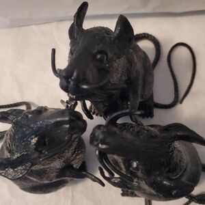 Black Rat Party Decorations- Set Of 3